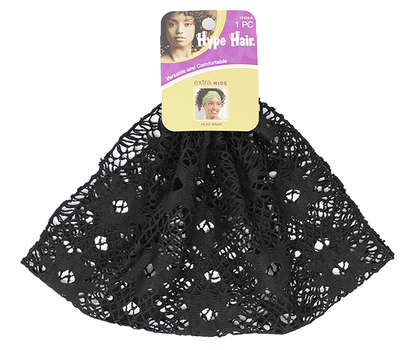Hype Hair Scunci Extra Wide Head Wrap Scarf Versatile and Comfortable, Black